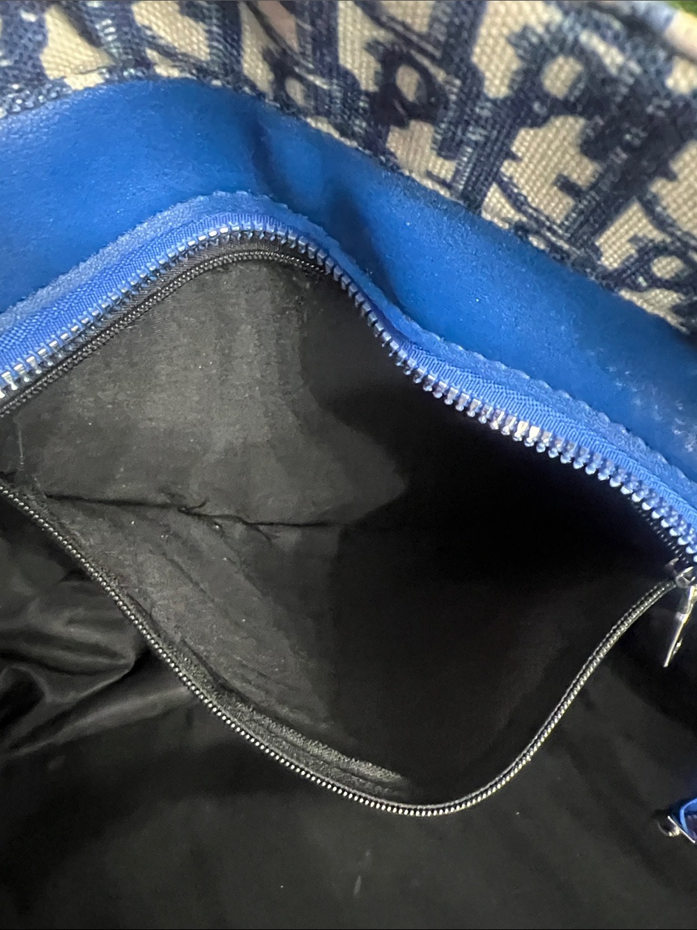 Christian Dior Blue and White Canvas Tote - Picture 10 of 11